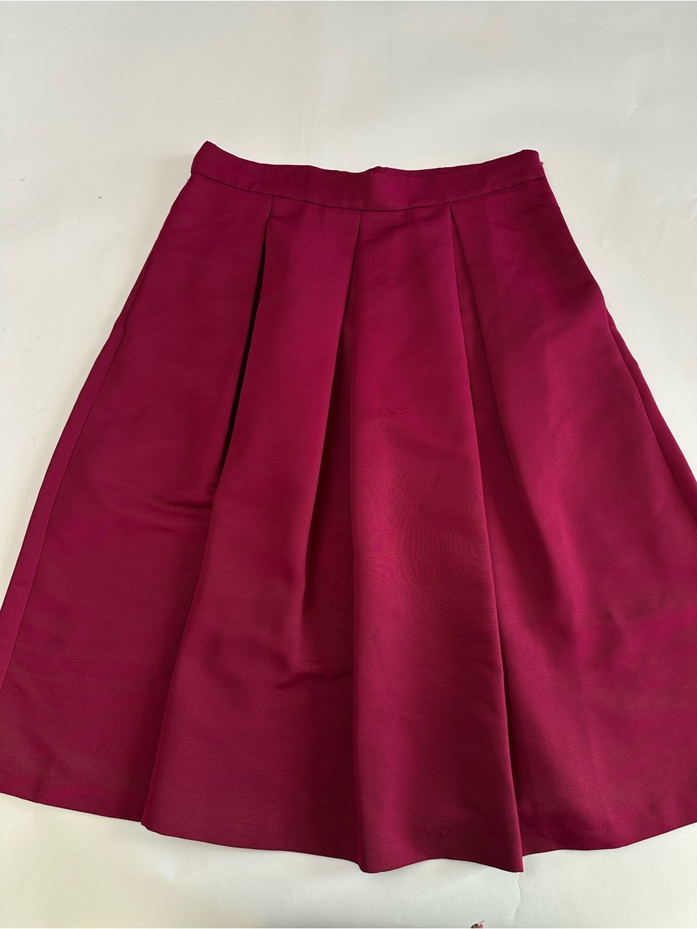 Romantic Preppy Ladylike Pleated Full Midi Skirt deep berry/burgundy midi skirt